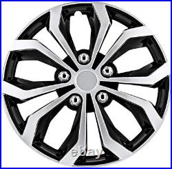 Set of 4 Car Wheel Cover 17 Inch Fits All Vehicle Black & Silver Free Shipping