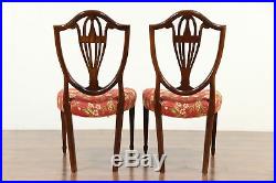 Set of 4 Shield Back Mahogany Dining Chairs, All Original, Signed Baker #30219