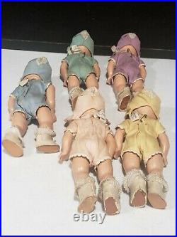 Set of 5- 1930s Madame Alexander Dionne Quintuplets Composition Dolls