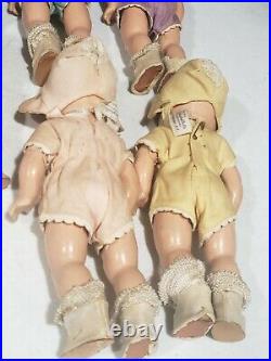 Set of 5- 1930s Madame Alexander Dionne Quintuplets Composition Dolls