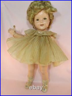 Shirley Temple Composition Ideal 1934 All Original Clothes, Wig Set Lovely 18