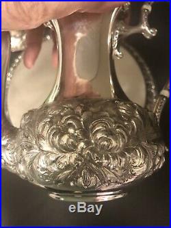 Stieff Repousse Sterling Tea/coffee Set With Matching Sterling Tray All Original