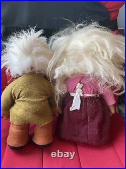Thomas Dam Set Of 2 Vintage 14 Norfin Troll Dolls Grandma & Grandpa