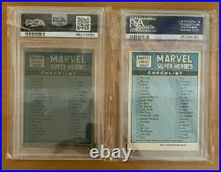 Topps Marvel 1976 Super Heroes Complete Set With 6 Variations All Psa 10 Psa 9