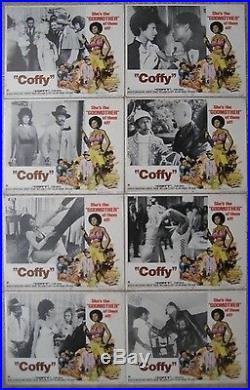 US Set 8 Lobby Card Original Movie poster COFFY All Black LCs Pam Grier 1973 VF