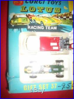 Vintage 1960's NOS Corgi Toys Lotus Racing Team Gift Set in Original Box # 37