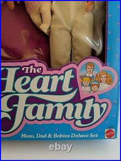 Vintage 1984 Mattel Heart Family Mom, Dad, & Babies Deluxe Set 9439 BRAND NEW