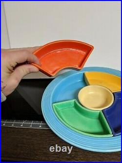 Vintage Fiestaware Homer Laughlin Relishtray 6 Piece Set All Original Colors
