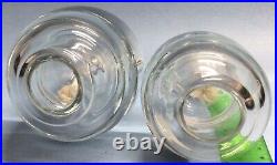 Vintage Hand Blown Glass Egg Oil Lamp Made in Portugal Set of 2