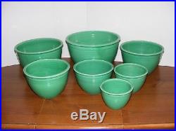 Vintage Homer Laughlin Fiesta Mixing Bowls set of 1 thru 7 All Original Green