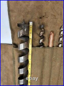 Vintage Military Rare 39 Spiral Fluted Long Hole Boring Auger 10 Drill Bit Set