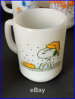 Vintage Snoopy FireKing Mug Set All 10 Original Mugs! 1958-1965