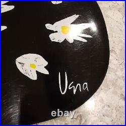 Vintage vera neumann vinyl placemat set 6 black white Daisy 1970s retro floral