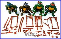 Vtg 1988 Tmnt Lot All 4 Original Soft Head Turtles 100% Complete Set