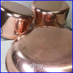 Vtg All Clad Copper Cookware Set Stainless Steel 5 Piece 8 Qt 6 Qt 10 Skillet