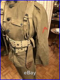 WW1 Corporal Uniform and Great Combat Set of Field Gear, Halmet all Original