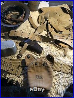 WW1 Corporal Uniform and Great Combat Set of Field Gear, Halmet all Original
