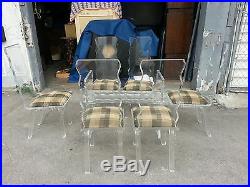 Wild Mod 70's All Lucite Dining Set With 6 Chairs No Glass To Table Base