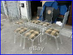 Wild Mod 70's All Lucite Dining Set With 6 Chairs No Glass To Table Base